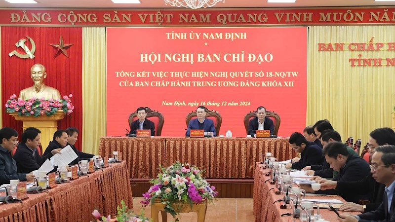 Tỉnh ủy Nam Định tổ chức Hội nghị Ban Chỉ đạo tổng kết việc thực hiện Nghị quyết 18. (Ảnh tư liệu).