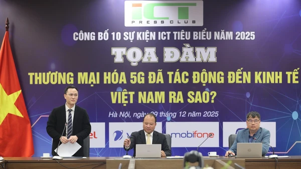 Ông Nguyễn Anh Cương, Phó Cục trưởng Cục Viễn thông, Bộ Khoa học và Công nghệ phát biểu tại tọa đàm.