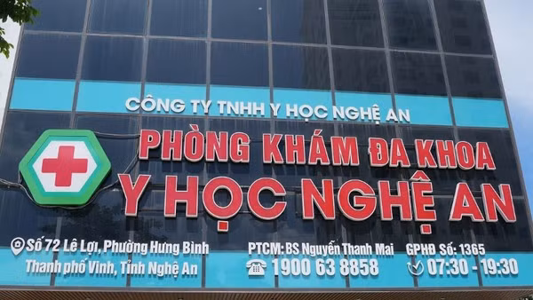 Phòng khám đa khoa y học Nghệ An do các đối tượng thành lập. (Ảnh: Công an cung cấp)
