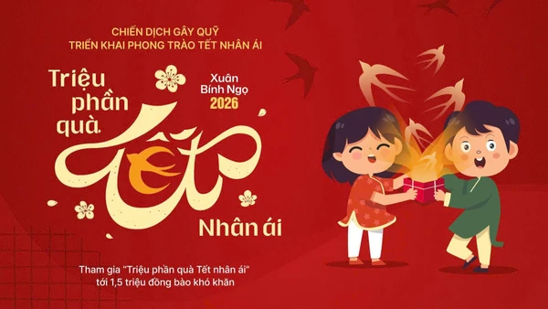 Banner chiến dịch “Triệu phần quà Tết Nhân ái”.