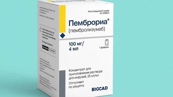 Thuốc Pembroria có hoạt chất chính là Pembrolizumab. (Ảnh: BIOCAD)