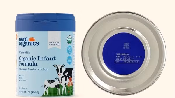 Loại sữa được cảnh báo có thể gây ngộ độc cho trẻ sơ sinh. (Ảnh: Nara Organics)
