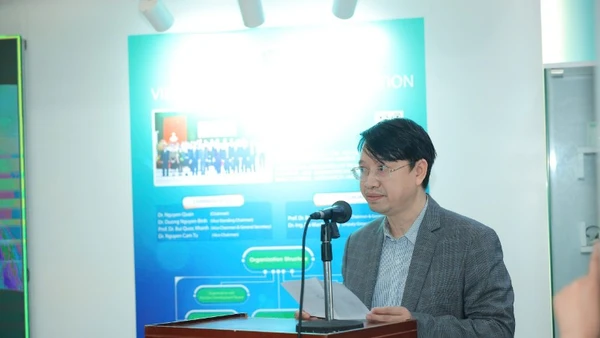 Tiến sĩ Nguyễn Trần Điện, Phó Trưởng Ban Ứng dụng và Triển khai công nghệ phát biểu tại sự kiện. (Ảnh: BÍCH LIÊN)