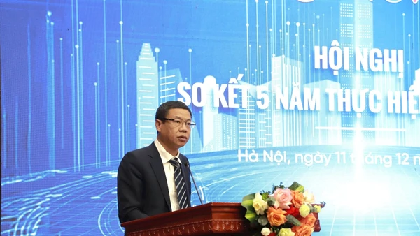 Thứ trưởng Bộ Khoa học và Công nghệ Lê Xuân Định phát biểu tại sự kiện. (Ảnh: ND-MM)