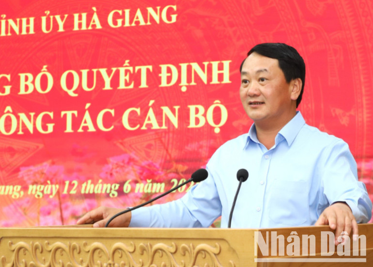 Bí thư Tỉnh ủy Hà Giang Hầu A Lềnh phát biểu tại Hội nghị. img-9928-20250612103151-2798.jpg