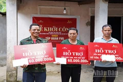 Ba hộ dân có hoàn cảnh khó khăn tại xã Sông Kôn, thành phố Đà Nẵng được Tập đoàn FVG hỗ trợ xây dựng nhà mới.