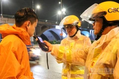 Cảnh sát giao thông thành phố Đà Nẵng tuần tra xuyên đêm bảo đảm an toàn giao thông.