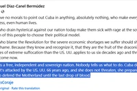 [Video] Chủ tịch Cuba Miguel Diaz-Canel bác lời đe dọa từ Mỹ 