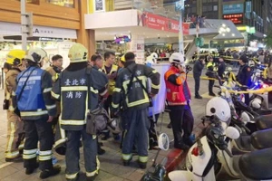 Cảnh sát phong tỏa hiện trường vụ tấn công. (Nguồn: Kyodo)