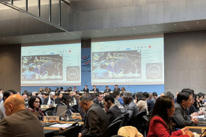 Đại sứ Mai Phan Dũng, Trưởng Phái đoàn Việt Nam tại Geneva phát biểu tại phiên họp. (Ảnh: Phái đoàn Việt Nam tại Geneva cung cấp)