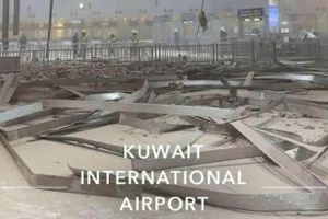 Một góc sân bay quốc tế Kuwait bị phá hủy do ảnh hưởng của các cuộc không kích. (Ảnh: Đại sứ quán Việt Nam tại Kuwait)