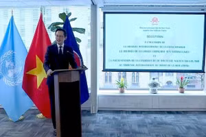 Đại sứ Đỗ Hùng Việt, Trưởng Phái đoàn thường trực Việt Nam tại Liên hợp quốc phát biểu tại sự kiện. (Ảnh do Phái đoàn thường trực Việt Nam tại Liên hợp quốc cung cấp)