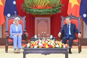 Tổng Bí thư Tô Lâm tiếp Toàn quyền Australia Sam Mostyn trong chuyến thăm cấp Nhà nước tới Việt Nam từ ngày 9-12/9/2025. (Ảnh: ĐĂNG KHOA) 