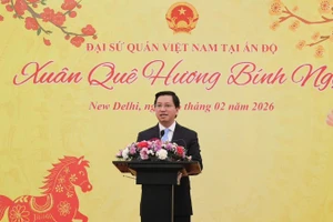 Đại sứ Nguyễn Thanh Hải phát biểu tại sự kiện. (Ảnh: Đại sứ quán Việt Nam tại Ấn Độ cung cấp)
