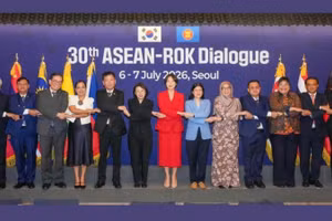 Các đại biểu tham dự Đối thoại ASEAN-Hàn Quốc lần thứ 30 chụp ảnh kỷ niệm. (Ảnh: Đại sứ quán Việt Nam tại Hàn Quốc cung cấp)