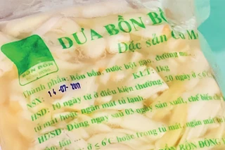 Bồn bồn sau khi chế biến đóng gói có nhãn mác thương hiệu của hợp tác xã.