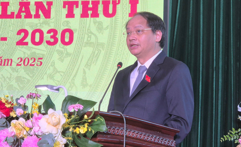 Đồng chí Nguyễn Doãn Toản phát biểu tại Đại hội. 20250814-093753.jpg
