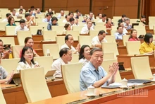Tổng Bí thư Tô Lâm và các đại biểu Quốc hội tham dự phiên họp. (Ảnh: DUY LINH)
