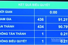 Kết quả biểu quyết thông qua nghị quyết. (Ảnh: THỦY NGUYÊN)