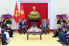 Quang cảnh buổi tiếp tại Trụ sở Trung ương Đảng. (Ảnh: ĐĂNG KHOA)