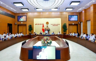 Quang cảnh Phiên họp thứ 46 của Ủy ban Thường vụ Quốc hội khóa XV. (Ảnh TTXVN)