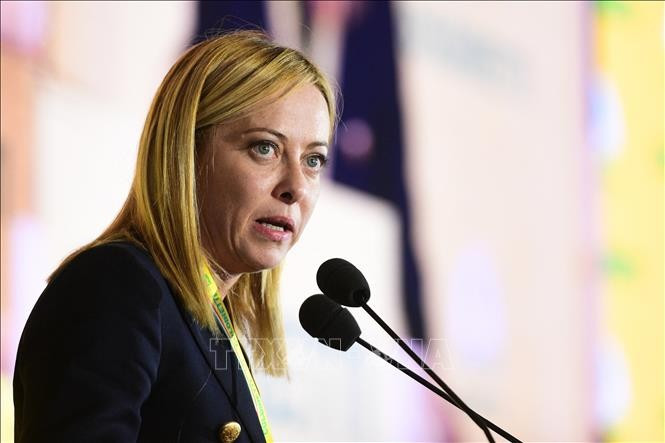 Thủ tướng Italy Giorgia Meloni. (Ảnh: TTXVN)