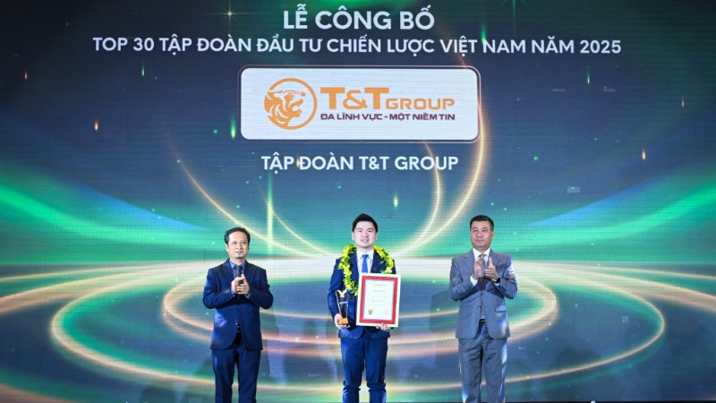 Tập đoàn T&T Group được vinh danh trong bảng xếp hạng ALPHA 30 - Top 30 Tập đoàn đầu tư chiến lược Việt Nam năm 2025.