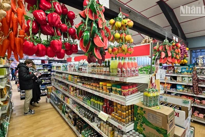 Bà con Việt kiều đã bắt đầu đi mua sắm Tết từ 2-3 tuần trước để chuẩn bị các mặt hàng thiết yếu như gạo, mứt, hạt bí và hạt dưa. (Ảnh: MINH DUY)