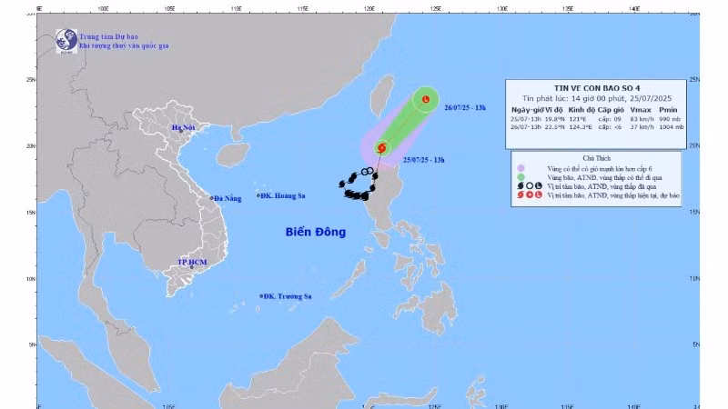 (Ảnh: Trung tâm Dự báo khí tượng thủy văn quốc gia)
