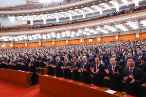 Các đại biểu tại phiên bế mạc Kỳ họp. (Ảnh: Tân Hoa xã)