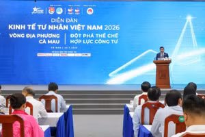Toàn cảnh phiên đối thoại tại Cà Mau. (Ảnh: Trung ương Hội Doanh nhân trẻ Việt Nam cung cấp)