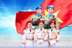 Các nữ quân nhân Cảnh sát biển Việt Nam. (Ảnh: ĐỨC TĨNH)