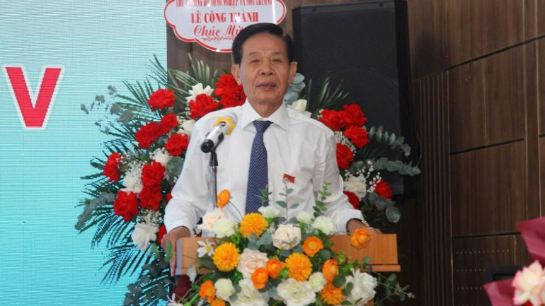 Chủ tịch Hội Nước và Môi trường Việt Nam Chu Phạm Ngọc Hiển phát biểu tại đại hội. z6887523228367-1a65f6ac613d4fcec9b5be8c1d15abb9-9467.jpg