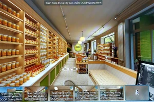 Giao diện gian hàng thực tế ảo 3D trưng bày, giới thiệu sản phẩm OCOP của tỉnh Quảng Bình.