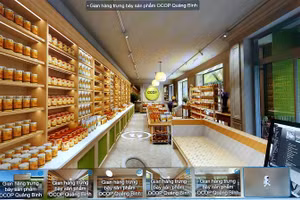 Giao diện gian hàng thực tế ảo 3D trưng bày, giới thiệu sản phẩm OCOP của tỉnh Quảng Bình.