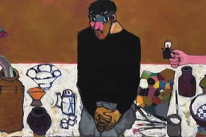 Tác phẩm Ánh sáng ở bên trong – Họa sĩ Đặng Xuân Hòa – Chất liệu sơn dầu – Khổ 75x200cm – Năm sáng tác 2025