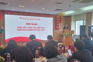 Quang cảnh Hội nghị triển khai nhiệm vụ năm 2023 của Nhà xuất bản Chính trị Quốc gia sự thật.