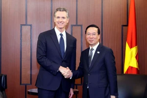 Chủ tịch nước Võ Văn Thưởng tiếp ông Gavin Newsom, Thống đốc bang California, Hoa Kỳ. (Ảnh: Thống Nhất/TTXVN)