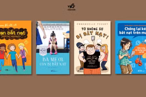 Những cuốn sách về đề tài bạo lực học đường. (Ảnh: Nhã Nam)