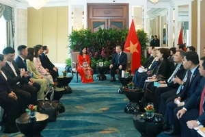 Tổng Bí thư Tô Lâm tiếp bà Trần Thị Lâm, Cố vấn Shangri-La Healthcare Investment, Đồng sáng lập Công ty TNHH Y tế Hoa Lâm Shangri-La. (Ảnh: TTXVN)