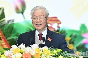 Tổng Bí thư Nguyễn Phú Trọng phát biểu chỉ đạo đại hội. (Ảnh: ĐĂNG KHOA)