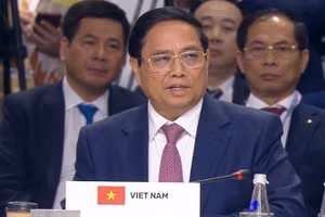 Thủ tướng Phạm Minh Chính phát biểu tại Phiên toàn thể. (Ảnh: RUPTLY)