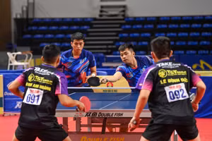 [Ảnh] Sôi nổi, kịch tính các trận đấu chung kết nội dung đôi