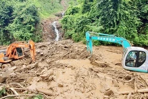 Mưa lũ ở Yên Bái. (Ảnh: Thanh Sơn)