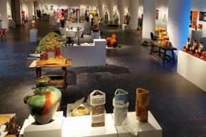 Không gian Triển lãm Mỹ thuật ứng dụng toàn quốc năm 2022. (Ảnh: Kim Thoa)