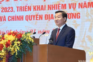 Phó Thủ tướng Lê Minh Khái phát biểu tại hội nghị. (Ảnh: Trần Hải)