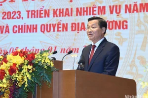 Phó Thủ tướng Lê Minh Khái phát biểu tại hội nghị. (Ảnh: Trần Hải)