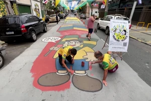Khu phố Brazil trở thành tác phẩm nghệ thuật cổ vũ World Cup