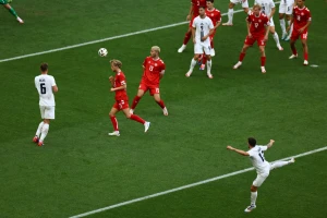 Đan Mạch không thể có niềm vui trọn vẹn trước Slovenia trong trận ra quân EURO 2024. (Ảnh Reuters)