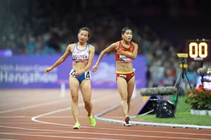 Nguyễn Thị Oanh dù đạt thành tích tốt nhất của cá nhân nhưng vẫn cách xa các đối thủ châu lục. 